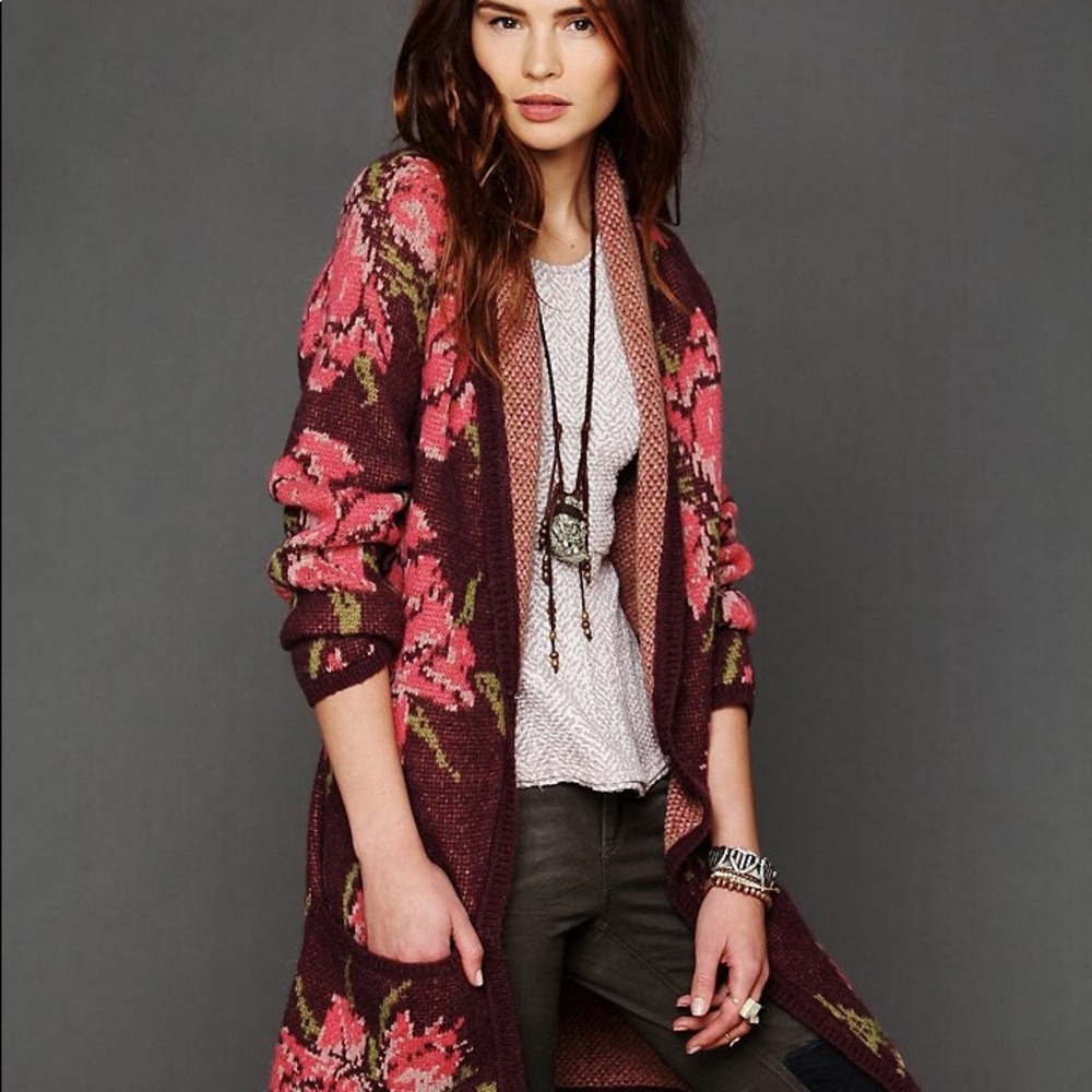 FreePeople DoubleKnit  Rose WoolBlend Sweater